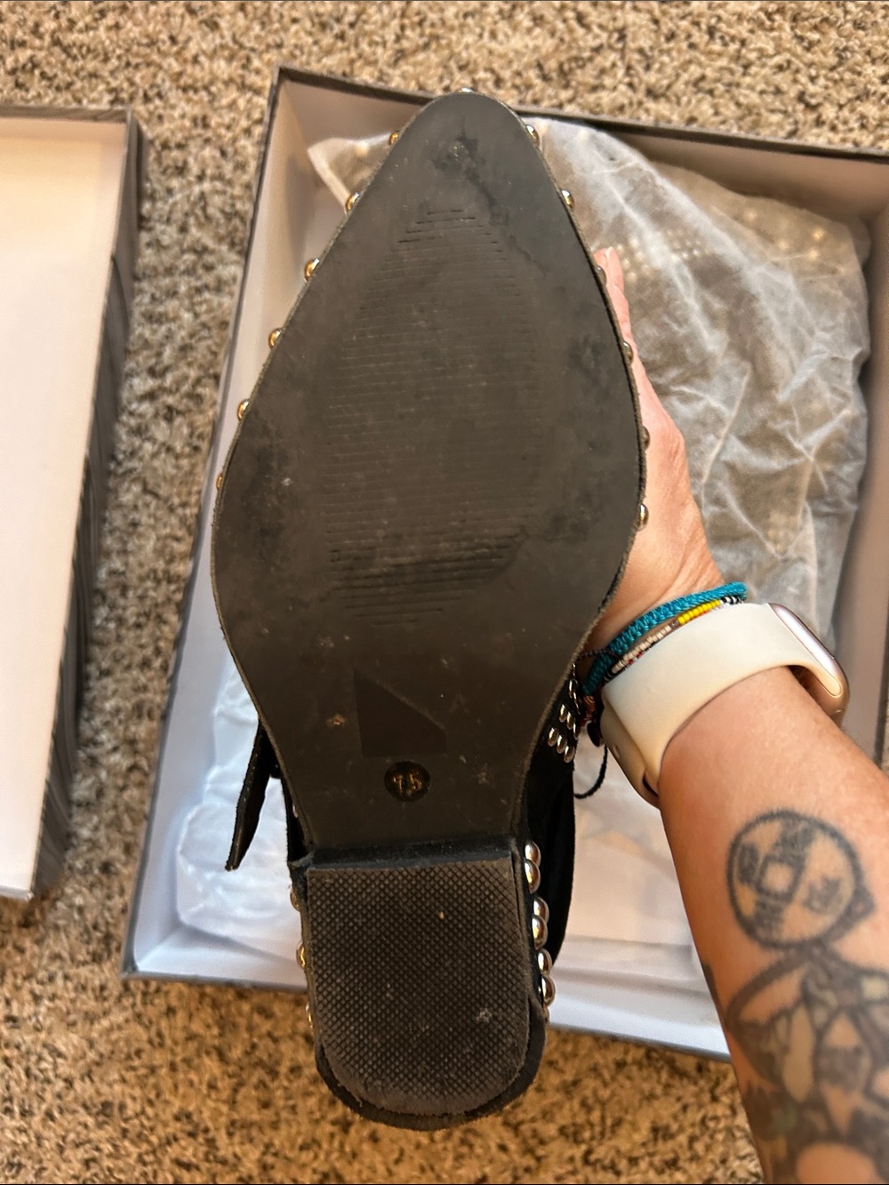 Jeffrey Campbell Black Studded Draco suede leather Boots - Picture 4 of 5